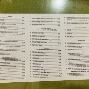 Pho Nam - Menu, 10/2023 - Vietnamese Near Me - Honolulu, Hawaii