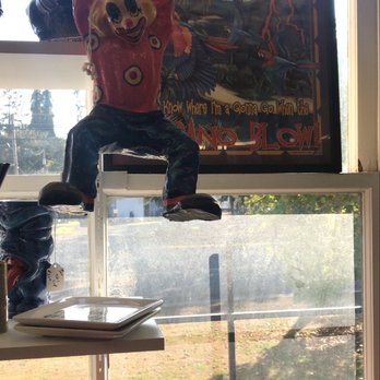 Lafayette School House Antique Mall - hanging clown - Antiques Near Me - Lafayette, Oregon