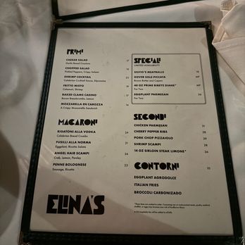 Elina's - Menu November 2025 - Italian Near Me - Chicago, Illinois