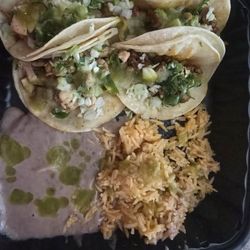 The Side Chick - Street tacos with beans and rice