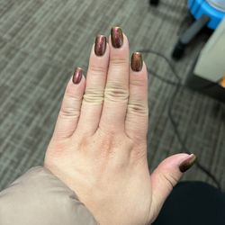 Gel x, small. Love the color