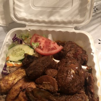 Nicky's Jamaican Cuisine - Stewed Chicken with gungo Rice and Peas - Caribbean Near Me - Brooklyn, New York Nicky's Jamaican Cuisine - Stewed Chicken with gungo Rice and Peas - Caribbean Near Me - Brooklyn, New York