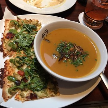 Seasons 52 - Butternut squash soup and flatbread pairing!! - New American Near Me - Bridgewater, New Jersey Seasons 52 - Butternut squash soup and flatbread pairing!! - New American Near Me - Bridgewater, New Jersey