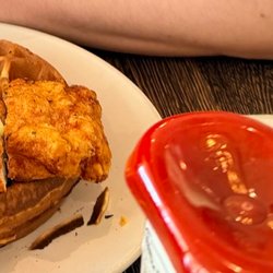 Tank and Libby's - Chicken & Waffle with a side of potato hash