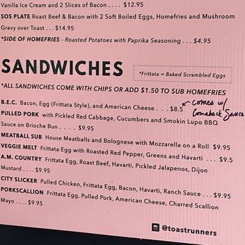 Toast - Banh Bird Sandwich  BL&3T's Sandwich Egg Salad Sandwich  Pulled Pork Sandwich  Turkey Sandwich - New American Near Me - Norfolk, Virginia