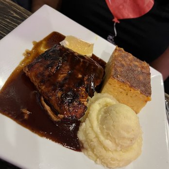 Sugarcane - Jerk Salmon with Macaroni Pie and Steamed Broccoli with Garlic Sauce - Caribbean Near Me - Brooklyn, New York