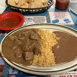 La Casita Mexican Restaurant - Carne Guisada dinner.