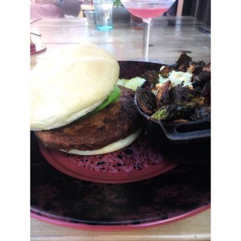 Brick & Bourbon - The impossible vegan burger and side of Brussel sprouts! - New American Near Me - Maple Grove, Minnesota Brick & Bourbon - The impossible vegan burger and side of Brussel sprouts! - New American Near Me - Maple Grove, Minnesota