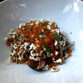 Michael's Restaurant - Fresh figs with trout roe and popcorn and lemon verbena - New American Near Me - Santa Monica, California Michael's Restaurant - Fresh figs with trout roe and popcorn and lemon verbena - New American Near Me - Santa Monica, California