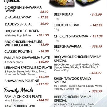Shawarma Daddy - Menu - June 2022 - Falafel Near Me - Scarborough, Ontario Shawarma Daddy - Menu - June 2022 - Falafel Near Me - Scarborough, Ontario