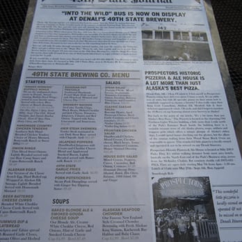 49th State Brewing - Denali - menu - Breweries Near Me - Healy, Alaska