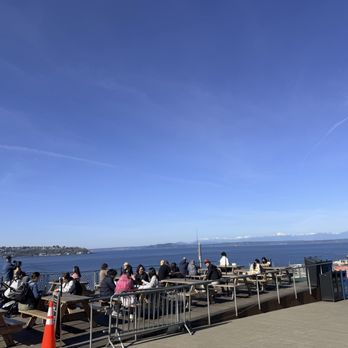 Pike Place Market - Gorgeous view of Olympia mountain range from deck - Public Markets Near Me - Seattle, Washington