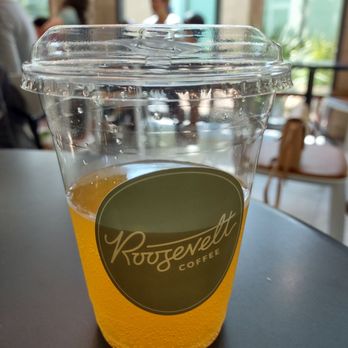 Roosevelt Coffee - I asked for a spritzer without ice so this is what I got. Third of a cup - Cafes Near Me - Irvine, California Roosevelt Coffee - I asked for a spritzer without ice so this is what I got. Third of a cup - Cafes Near Me - Irvine, California
