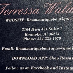 Ressa’s Unique Boutique - Website & Email Information about the shop