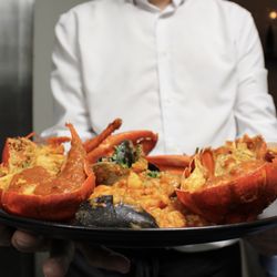 Nettuno Oysters & Seafood - Seafood Risotto with Lobster.