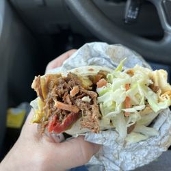 Stripes Burrito - Barbacoa burrito with added coleslaw