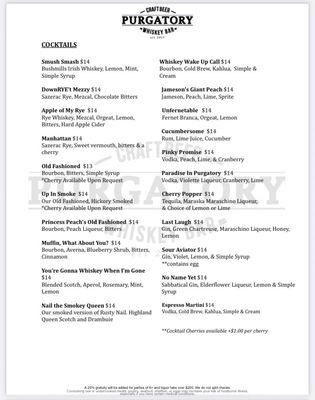 Menu photo 4 Purgatory Whiskey Bar & Craft Beer Tracy, CA