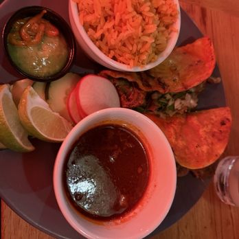Agaves Kitchen & Tequila - Birria Tacos with side of rice - Mexican Near Me - Long Beach, California Agaves Kitchen & Tequila - Birria Tacos with side of rice - Mexican Near Me - Long Beach, California