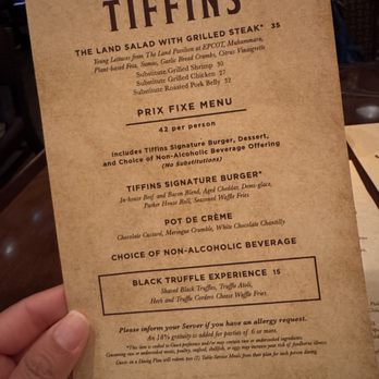 Tiffins Restaurant - Menu - New American Near Me - Lake Buena Vista, Florida Tiffins Restaurant - Menu - New American Near Me - Lake Buena Vista, Florida
