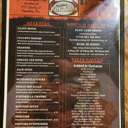 Foxtales - Menu