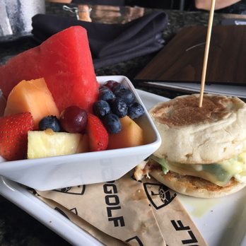 Topgolf - Egg Sandwich w/ fresh fruit. - New American Near Me - Atlanta, Georgia Topgolf - Egg Sandwich w/ fresh fruit. - New American Near Me - Atlanta, Georgia