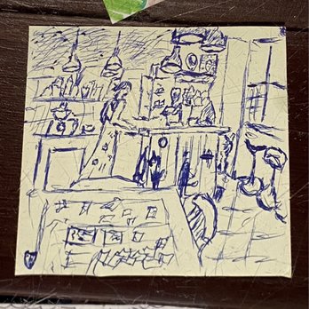 Next Door Cafe - This is a drawing of the actual view from the table it's on. - Cafes Near Me - Copenhagen, 84 Next Door Cafe - This is a drawing of the actual view from the table it's on. - Cafes Near Me - Copenhagen, 84