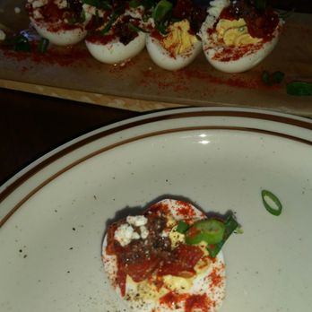 Taverna Rossa - Deviled Eggs with olives - Pizza Near Me - Plano, Texas Taverna Rossa - Deviled Eggs with olives - Pizza Near Me - Plano, Texas