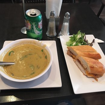 Cane A Sucre - Soup of the day and the El pollo sandwich. - French Near Me - Miami, Florida Cane A Sucre - Soup of the day and the El pollo sandwich. - French Near Me - Miami, Florida