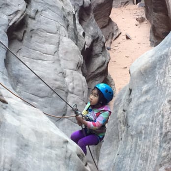 Red Desert Adventure - 5yr old rappelling on her own. - Tours Near Me Red Desert Adventure - 5yr old rappelling on her own. - Tours Near Me