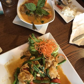 Thai Kitchen - Chicken red curry to the front; roasted duck curry in the back - Thai Near Me - Centreville, Virginia