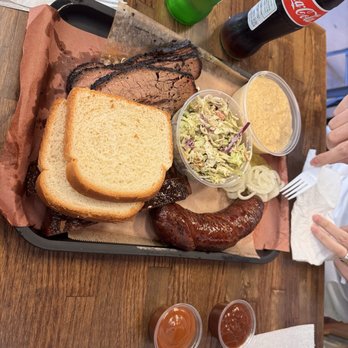 Belly Barbecue - Brisket, pork ribs, spicy sausage, cheesy grits, coleslaw, two different sauces - Barbeque Near Me - Folsom, California