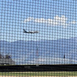 Alaska Airlines - Flying past the bandit baseball stadium