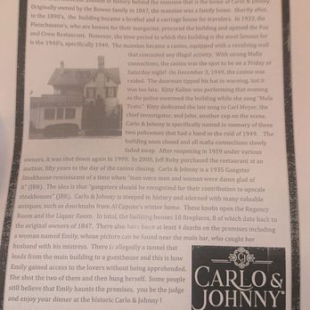 Carlo & Johnny - History - Steakhouses Near Me - Cincinnati, Ohio