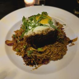Mongolian Glazed Short Rib with kimchi rice