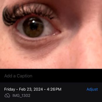 Dime Piece Lash Lounge - TIMESTAMPED - this picture was taken on 2/24 @4:26pm Per the text message I arrived at 1:30. These are the lashes this woman did. - Eyelash Service Near Me Dime Piece Lash Lounge - TIMESTAMPED - this picture was taken on 2/24 @4:26pm Per the text message I arrived at 1:30. These are the lashes this woman did. - Eyelash Service Near Me