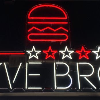 Fyve Bros - Neon sign inside - Burgers Near Me - Glendale Heights, Illinois Fyve Bros - Neon sign inside - Burgers Near Me - Glendale Heights, Illinois