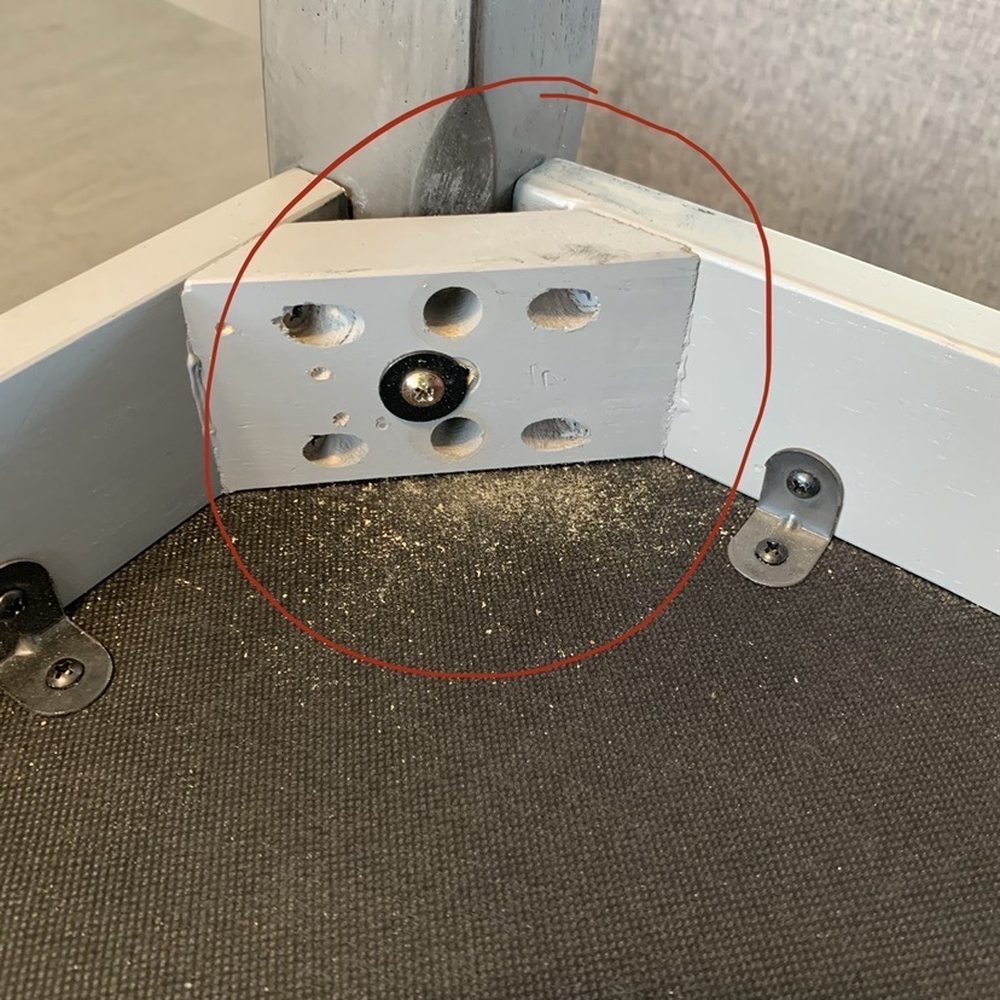 Living Spaces - He created his own custom placement for screw and ruined chair - Furniture Stores Near Me - San Leandro, California Living Spaces - He created his own custom placement for screw and ruined chair - Furniture Stores Near Me - San Leandro, California