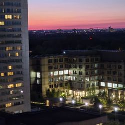 Sheraton München Arabellapark Hotel - Sunset with sliver moon