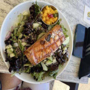 JB's on the Beach - Salmon over salad - Seafood Near Me - Deerfield Beach, Florida
