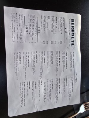 Menu photo 1 Birdseye Rooftop Restaurant and Bar La Jolla, CA Menu photo 1 Birdseye Rooftop Restaurant and Bar La Jolla, CA
