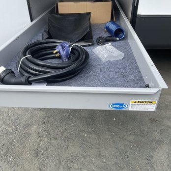 Trailer Hitch RV - Under belly drawer. Pulls out in both sides to easily get things stored out. No back stretching, pulling or pushing needed. - RV Dealers Near Me - Nipomo, California Trailer Hitch RV - Under belly drawer. Pulls out in both sides to easily get things stored out. No back stretching, pulling or pushing needed. - RV Dealers Near Me - Nipomo, California