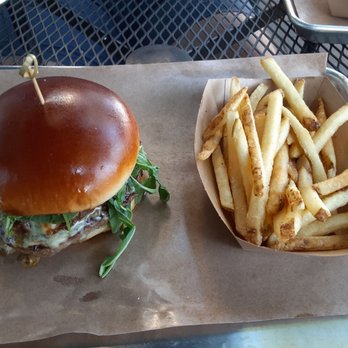 Lucky Luke Brewpub - Fancy Pants Burger with Fries - Breweries Near Me - Lancaster, California