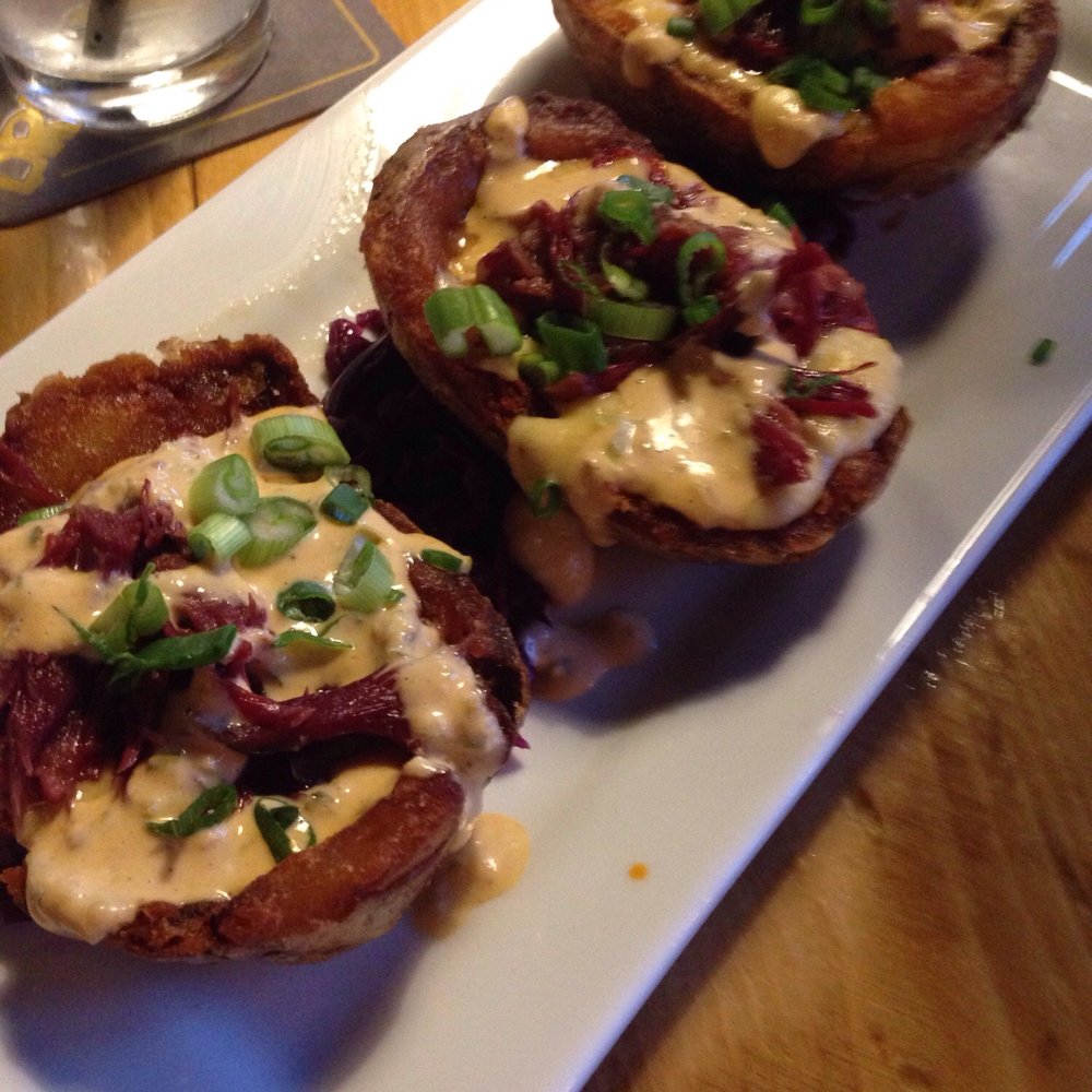 Druthers Brewing Company - Reuben potato skins - Burgers Near Me - Albany, New York Druthers Brewing Company - Reuben potato skins - Burgers Near Me - Albany, New York