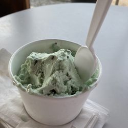 Kish-a-wa Creamery - 2/3 of our original serving of mint ting-a-ling ice cream!