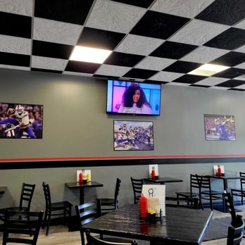 Off the Wall Sandwich - a restaurant with black and white checkered ceiling - Burgers Near Me - Blasdell, New York