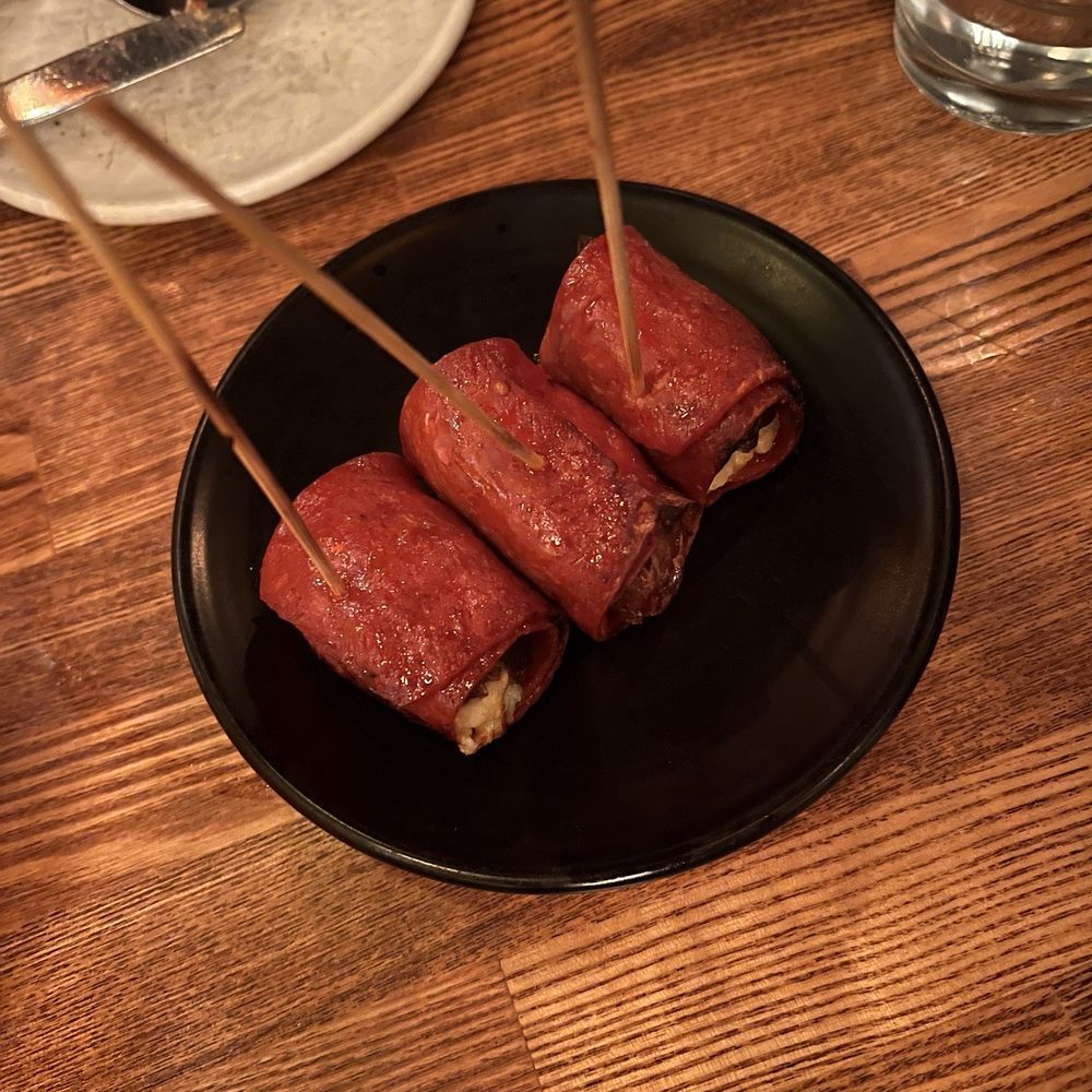 Lil Ba-Ba-Reeba! - Chorizo-Wrapped Date Pintxos - Seafood Near Me - Chicago, Illinois Lil Ba-Ba-Reeba! - Chorizo-Wrapped Date Pintxos - Seafood Near Me - Chicago, Illinois