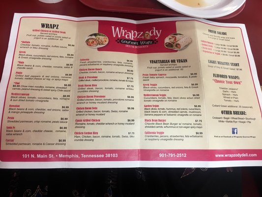 Menu photo 2 Wrapzody Gourmet Wrapz Deli --Memphis TN Memphis, TN Menu photo 2 Wrapzody Gourmet Wrapz Deli --Memphis TN Memphis, TN