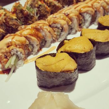 Sushi UNI - In season sea urchin and some rolls in the back - Sushi Bars Near Me - Lenexa, Kansas Sushi UNI - In season sea urchin and some rolls in the back - Sushi Bars Near Me - Lenexa, Kansas