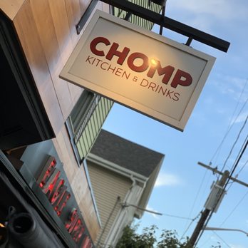 Chomp Kitchen and Drinks - The sign on Ives - American Near Me - Providence, Rhode Island