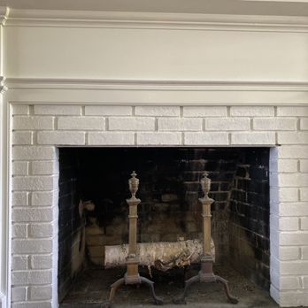 Bespoke Renovation - Repainted red brick fireplace in white for a clean fresh look. - Painters Near Me Bespoke Renovation - Repainted red brick fireplace in white for a clean fresh look. - Painters Near Me